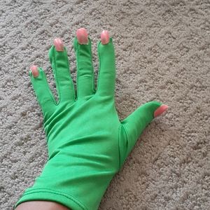Green Gloves Pink Fingernails Halloween Costume